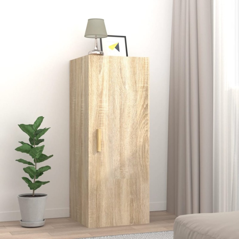 vidaXL Armario de pared madera contrachapada color roble 34,5x34x90 cm vidaXL Armario de pared madera contrachapada color roble 34,5x34x90 cm