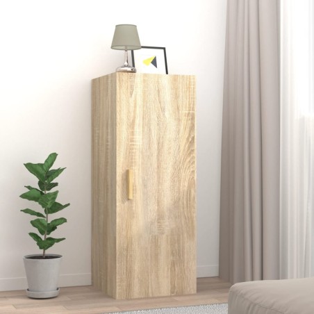 vidaXL Armario de pared madera contrachapada color roble 34,5x34x90 cm
