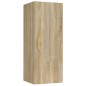 vidaXL Armario de pared madera contrachapada color roble 34,5x34x90 cm vidaXL Armario de pared madera contrachapada color roble 34,5x34x90 cm