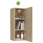 vidaXL Armario de pared madera contrachapada color roble 34,5x34x90 cm vidaXL Armario de pared madera contrachapada color roble 34,5x34x90 cm