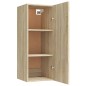vidaXL Armario de pared madera contrachapada color roble 34,5x34x90 cm vidaXL Armario de pared madera contrachapada color roble 34,5x34x90 cm