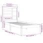 vidaXL Estructura de cama individual madera maciza negra 90x190 cm