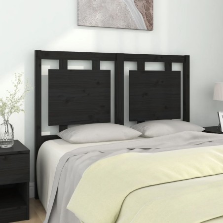 vidaXL Cabecero de cama madera maciza de pino negro 125,5x4x100 cm