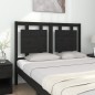 vidaXL Cabecero de cama madera maciza de pino negro 125,5x4x100 cm vidaXL Cabecero de cama madera maciza de pino negro 125,5x4x100 cm