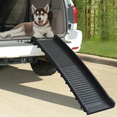 vidaXL Rampa para perros plegable negra 155,5x40x15,5 cm
