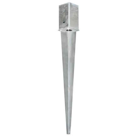 vidaXL Picas de tierra 6 unidades acero galvanizado plateado 8x8x76 cm
