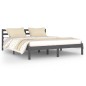 vidaXL Estructura de cama madera maciza de pino gris 160x200 cm