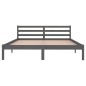 vidaXL Estructura de cama madera maciza de pino gris 160x200 cm