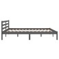 vidaXL Estructura de cama madera maciza de pino gris 160x200 cm