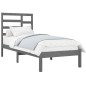vidaXL Estructura de cama de madera maciza gris 100x200 cm