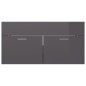 vidaXL Armario para lavabo contrachapada gris brillo 90x38,5x46 cm vidaXL Armario para lavabo contrachapada gris brillo 90x38,5x46 cm