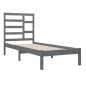 vidaXL Estructura de cama de madera maciza gris 100x200 cm