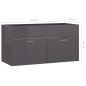 vidaXL Armario para lavabo contrachapada gris brillo 90x38,5x46 cm vidaXL Armario para lavabo contrachapada gris brillo 90x38,5x46 cm