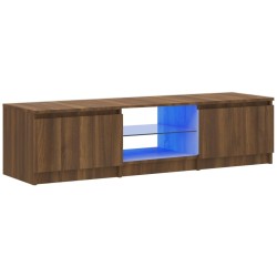 vidaXL Mueble de TV con luces LED marrón roble 140x40x35,5 cm