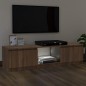 vidaXL Mueble de TV con luces LED marrón roble 140x40x35,5 cm
