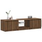 vidaXL Mueble de TV con luces LED marrón roble 140x40x35,5 cm