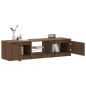 vidaXL Mueble de TV con luces LED marrón roble 140x40x35,5 cm