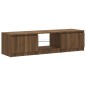 vidaXL Mueble de TV con luces LED marrón roble 140x40x35,5 cm