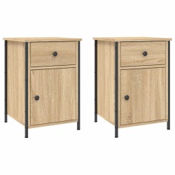 vidaXL Mesitas noche 2 uds madera contrachapada color roble 40x42x60cm