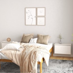 vidaXL Armario de pared 2 uds madera maciza de pino blanco 60x30x35 cm