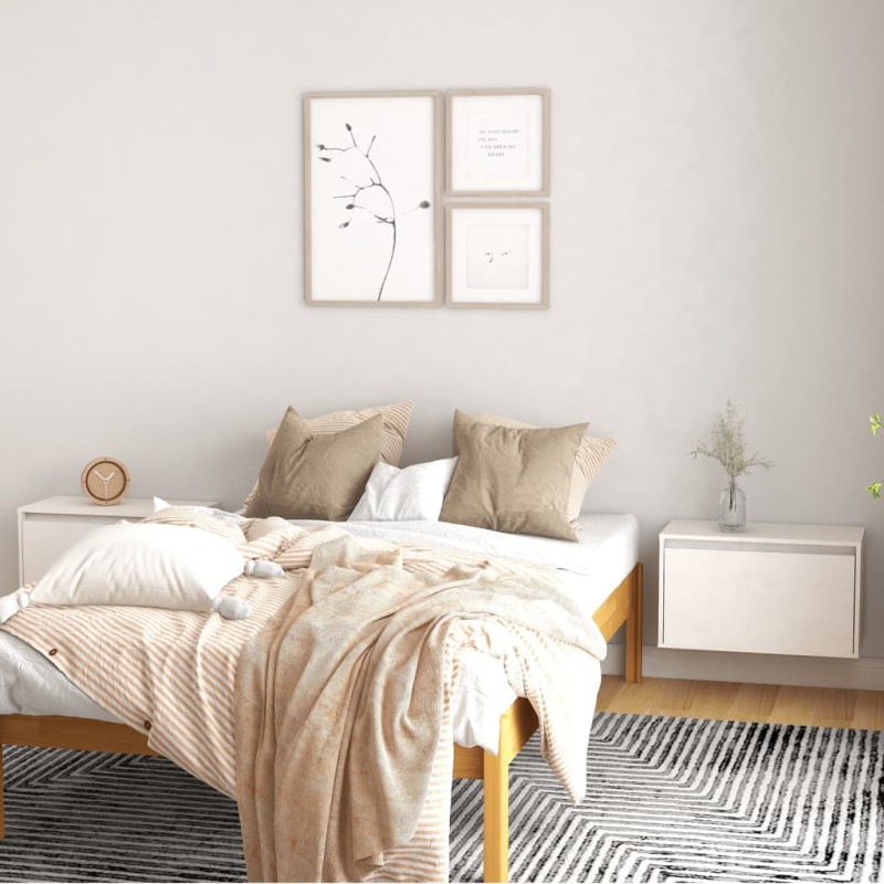 vidaXL Armario de pared 2 uds madera maciza de pino blanco 60x30x35 cm vidaXL Armario de pared 2 uds madera maciza de pino blanco 60x30x35 cm