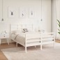 vidaXL Estructura de cama de madera maciza blanco 140x190 cm  