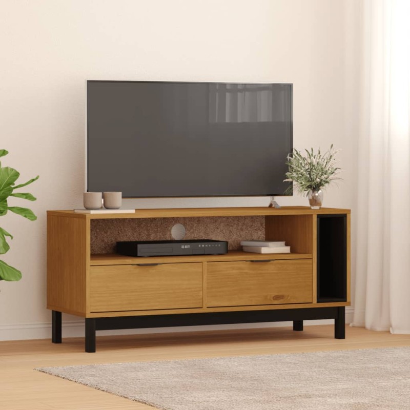 vidaXL Mueble para TV FLAM madera maciza de pino 110x40x50 cm vidaXL Mueble para TV FLAM madera maciza de pino 110x40x50 cm