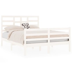 vidaXL Estructura de cama de madera maciza blanco 140x190 cm  