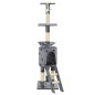 vidaXL Rascador para gatos con poste de sisal 138 cm huellas gris vidaXL Rascador para gatos con poste de sisal 138 cm huellas gris
