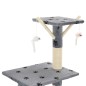 vidaXL Rascador para gatos con poste de sisal 138 cm huellas gris vidaXL Rascador para gatos con poste de sisal 138 cm huellas gris