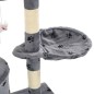 vidaXL Rascador para gatos con poste de sisal 138 cm huellas gris vidaXL Rascador para gatos con poste de sisal 138 cm huellas gris