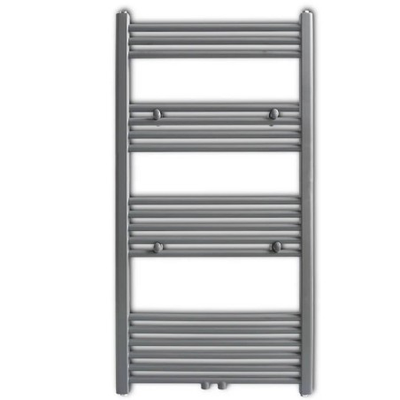 vidaXL Radiador toallero de baño recto gris 600 x 1160 mm