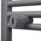 vidaXL Radiador toallero de baño recto gris 600 x 1160 mm