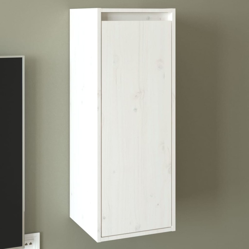 vidaXL Armario de pared de madera maciza de pino blanco 30x30x80 cm vidaXL Armario de pared de madera maciza de pino blanco 30x30x80 cm