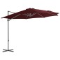 vidaXL Sombrilla voladiza con poste de acero rojo burdeos 300 cm vidaXL Sombrilla voladiza con poste de acero rojo burdeos 300 cm