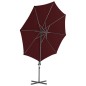 vidaXL Sombrilla voladiza con poste de acero rojo burdeos 300 cm vidaXL Sombrilla voladiza con poste de acero rojo burdeos 300 cm