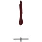 vidaXL Sombrilla voladiza con poste de acero rojo burdeos 300 cm vidaXL Sombrilla voladiza con poste de acero rojo burdeos 300 cm