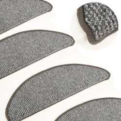 vidaXL Alfombras de peldaños de escalera 15 uds gris 65x25 cm