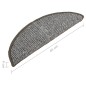 vidaXL Alfombras de peldaños de escalera 15 uds gris 65x25 cm vidaXL Alfombras de peldaños de escalera 15 uds gris 65x25 cm