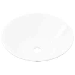 vidaXL Lavabo de cerámica porcelana Art blanco 