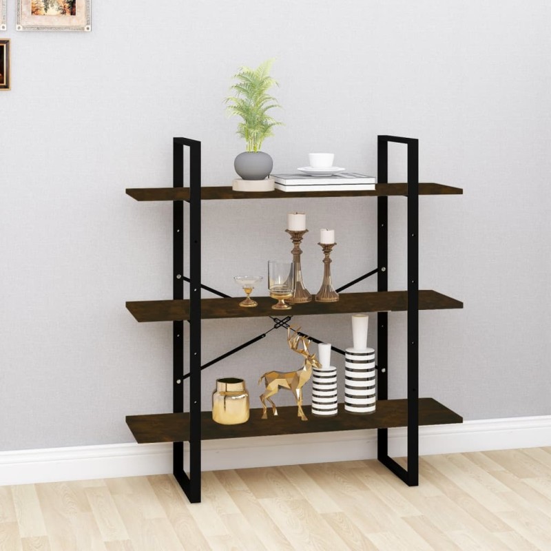 vidaXL Estantería madera contrachapada roble ahumado 100x30x105 cm vidaXL Estantería madera contrachapada roble ahumado 100x30x105 cm