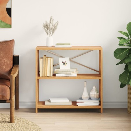vidaXL Estantería de 3 niveles madera maciza de roble 80x30x78 cm