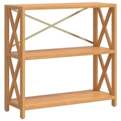 vidaXL Estantería de 3 niveles madera maciza de roble 80x30x78 cm