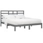 vidaXL Estructura de cama de madera maciza de pino gris 200x200 cm