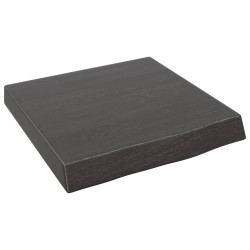 vidaXL Encimera baño madera maciza tratada gris oscuro 40x40x(2-6) cm