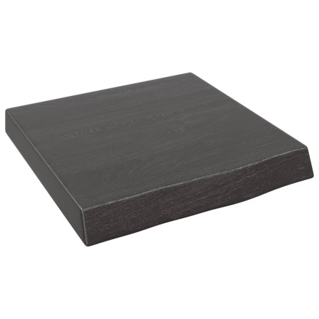 vidaXL Encimera baño madera maciza tratada gris oscuro 40x40x(2-6) cm