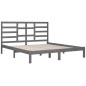 vidaXL Estructura de cama de madera maciza de pino gris 200x200 cm