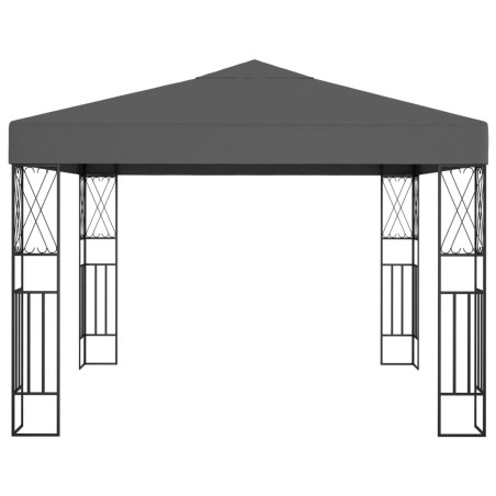 vidaXL Cenador tela gris antracita 3x3 m