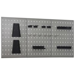 vidaXL Tableros de clavijas para pared 3 unidades acero 40x58 cm