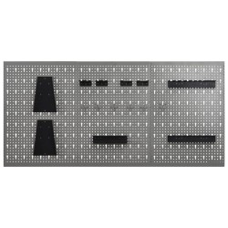 vidaXL Tableros de clavijas para pared 3 unidades acero 40x58 cm